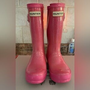 Hunter Original Kid glitter boots fuchsia